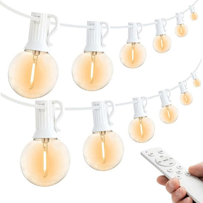 G40 Outdoor String Lights 150FT with 150+6 Bulbs,Remote & Dimmer Included | 1FT spacing,Patio Lights with 3 Light Modes & Timing, Outdoor lights for bistro Backyard Gazebo Pergola Wedding Café
