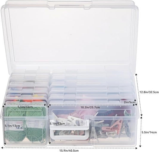Plastic Storage Box Storage Boxes & Organizers (6 Medium+ 6 Small-Clear) | Multifunctional Design,Stackable,See Through,Versatile Organization,Space-Saving,Durable,Dust Protection,Clear