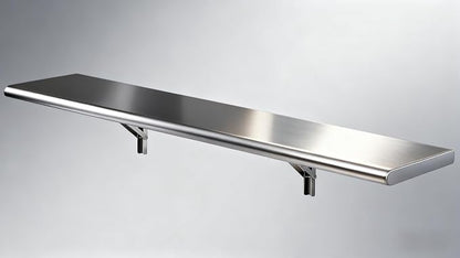 Concession Shelf 60"L x 14"W，22 gauge ASTM 304 Stainless Steel Folding Serving Food Shelf ，Wall Mount Shelving , Stainless Steel Shelf For Food Truck, grill area,BBQ working table, Restaurant .NSF