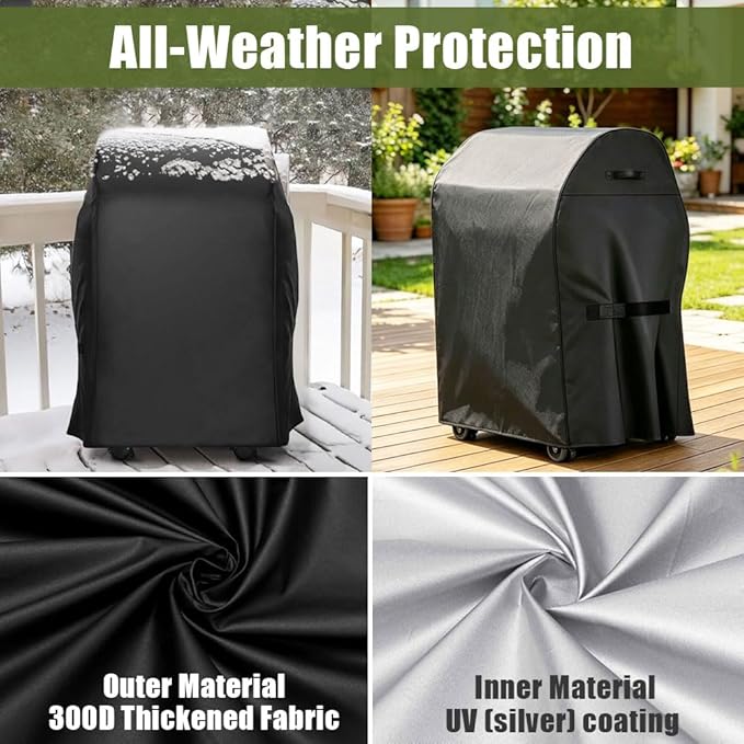 Grill Cover, 32-inch Heavy Duty Oxford Outside Waterproof Grill Covers, Dust-Proof Windproof UV Resistant BBQ Gas Cover Fit Most Brands Char Broil, Weber, Brinkmann, Holland