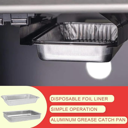 DcYourHome 93305 Grease Catch Pan Kit for Weber Spirit 2/3 Burners Spirit E-210 E-310 Grill Parts, Grease Tray with 20 Pack 6415 Drip Pan Liner for Weber Genesis 2/Genesis II LX 200/300, Summit Grill