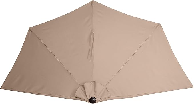 Pure Garden Half Umbrella Outdoor Patio Shade, Beige, 9ft