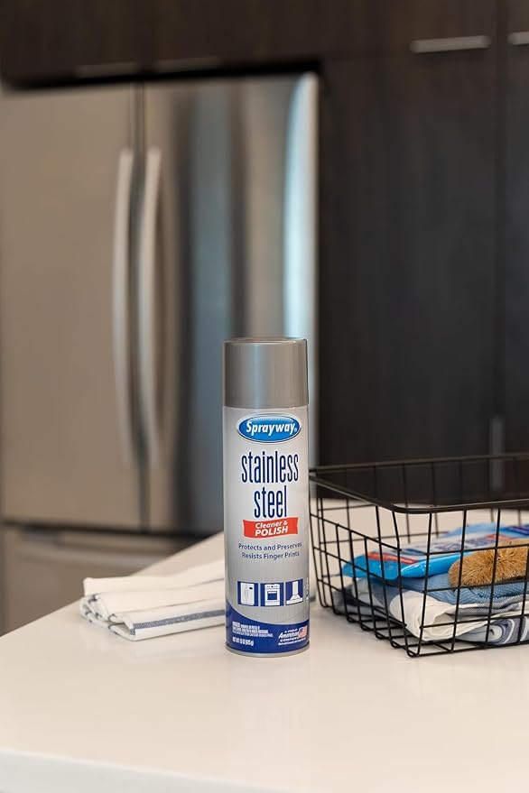Sprayway Water-Based Stainless Steel Cleaner, 15 Fl Oz (Pack of 1) | Water-Based Formula | Streak-Free, No Residue, Cleans & Protects Appliances, Resists Fingerprints