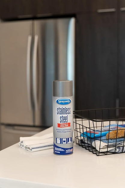 Sprayway Water-Based Stainless Steel Cleaner, 15 Fl Oz (Pack of 1) | Water-Based Formula | Streak-Free, No Residue, Cleans & Protects Appliances, Resists Fingerprints