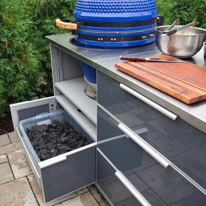 Blue Sky Outdoor Living, OKC3024GKDG, 30-Inch Kamado Grill Cabinet, Heavy-Duty Slate Gray Galvanized Steel Outdoor Kitchen Base, Weather-Resistant Storage