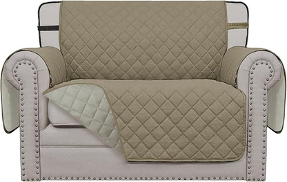 Easy-Going Reversible Chair Cover Washable Sofa Cover for Dogs Water Resistant Couch Slipcover Furniture Protector Cover with Adjustable Straps for Pets (Chair 30 in, Beige/Beige) | Machine Washable Slipcover For Dogs, Water Resistant Furniture Mat For...