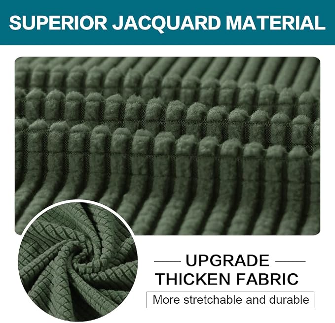 Turquoize 3 Piece Sofa Covers for 2 Cushion Couch Sofa Slipcover Soft Couch Cover for Dogs-Washable Sofa Furniture Covers with 2 Individual Cushion Covers, Feature Fabric (2 Cushion Sofa,Bronze Green)
