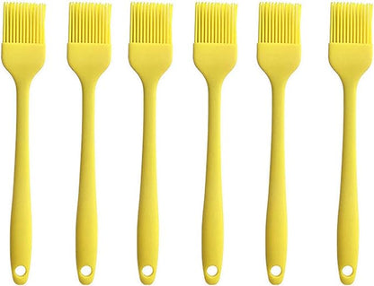 Silicone brush, Oil Brush for BBQ Kitchen Cooking Baking and Grilling (6 PCS,yellow)