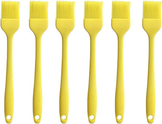 Silicone brush, Oil Brush for BBQ Kitchen Cooking Baking and Grilling (6 PCS,yellow)