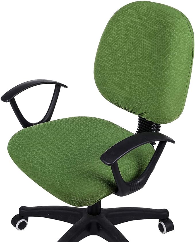 Smiry Office Computer Chair Covers for Desk Rotating Chair Protector | Stretch Jacquard Removable Washable Universal Slipcovers, Seat + Backrest Cover, Olive Green