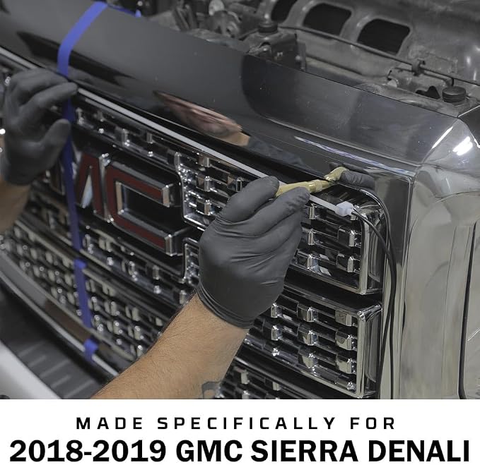 LEDGlow White LED Truck Grille Lighting Kit Fits 18-19 GMC Sierra Denali | Compatible with 2500 3500 w/ LED Headlights, Includes 2X Grill Light Bars, Accessory Harness & Y-Splitter