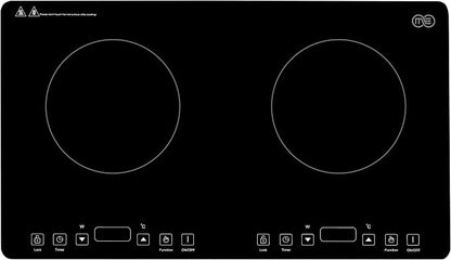 OMEO Portable Double Induction Cooktop 2 Burner Electric Cooktop, Touch Control 110V Induction Cooker with Safety Lock, Pause, Auto Shutoff Timer Setting, 9 Heating Level and Overheating Protection
