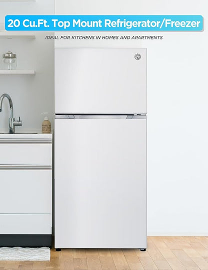 Commercial Cool 18 Cu. Ft. Top Mount Refrigerator with Ice Maker, 2-Door Refrigerator with Top Freezer, Freezer with Icemaker and Adjustable Temperature Control, Energy Star Certified, Black | 2-Door Refrigerator with Top Freezer, Freezer with Icemaker...