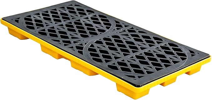 Drum Spill Containment Pallet | 2000Lbs Heavy-Duty Leakproof Tray with Forklift Pockets | 48"x24"x4" for Garage Basement Industrial Storage