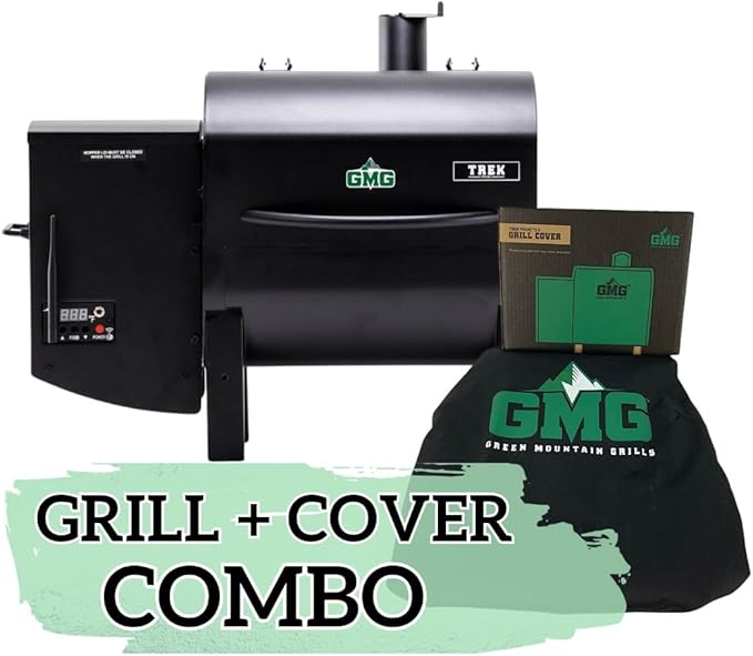 Green Mountain Grills Trek Prime 2.0 Portable Pellet Grill with Cover, WiFi Smart Control, 12V Power, Wood Pellet Smoker for Camping, Tailgating & RV Use, Compact BBQ Grill