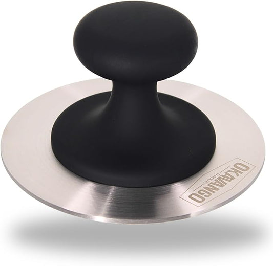 Okavango Burger Press Smash Burger Press - Hamburger Smasher Tool for Griddle & Grill Press Durable Stainless Steel Hamburger Press for Perfectly Cooked Smash Burgers - Burger Smasher (Black)