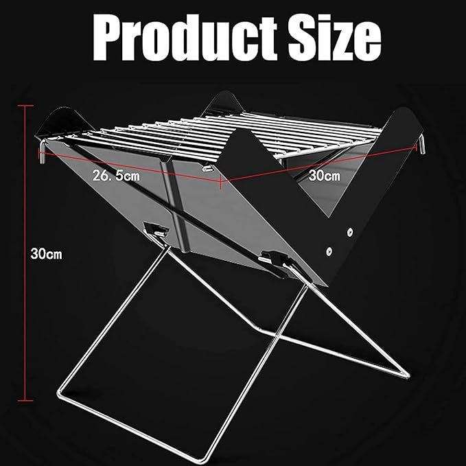 Portable Charcoal Grill Portable Charcoal Grill Charcoal Barbecue Grill Outdoor BBQ Grill Cooking Stainless Steel Folding Camping Grill Barbecue Grill for Backyard