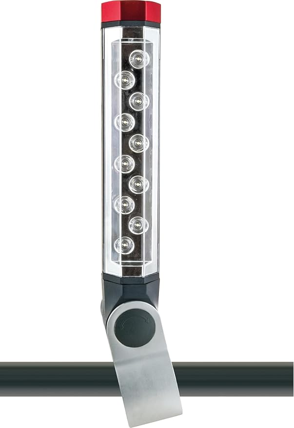 SCHWAIGER Grill Light, LED Grill Light with Screw Clamp, 180° Tilting & 360° Rotatable for Individual Lighting, Heat-resistant Grill Lighting, Battery Operated Light for BBQ