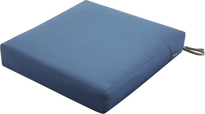 Classic Accessories Ravenna Water-Resistant Patio Lounge Chair/Loveseat Cushion, 25 x 27 x 5 Inch, Empire Blue, Rectangle Outdoor Seat Cushion