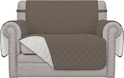 Easy-Going Reversible Couch Cover, Oversized Chair, Taupe/Ivory | Machine Washable Slipcover For Dogs, Water Resistant Furniture Mat For Living Room, Non-Slip Sofa Cover, Pet Friendly