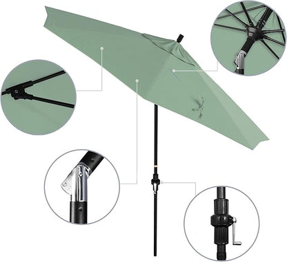 California Umbrella 9' Round Aluminum Pole Fiberglass Rib Market Umbrella