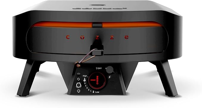 Cozze 17" Gas Pizza Oven with Rotating Pizza Stone for Easy Restaurant-Style Pizza at Home – Triple Burner, Built-In Thermometer, Fast 15-Min Preheat, Portable Outdoor Pizza Oven | Built-In Thermometer | Fast 15-Min Preheat | Restaurant-Style Pizza | P...