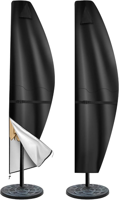 Patio Umbrella Covers for 11ft to 13ft Offset Umbrella, 420D Waterproof Outdoor Umbrella Cover, Cantilevered Offset Umbrella Cover All-Weather Protection with Sturdy Waterproof Zipper and Top Vent