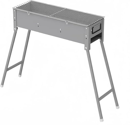 Charcoal Grill Stainless Steel Folding Portable BBQ Kit for Outdoor Cooking, Camping, Hiking, Picnic, Tailgate, Backpacking or Any Outdoor Event(18 * 60 * 65cm)