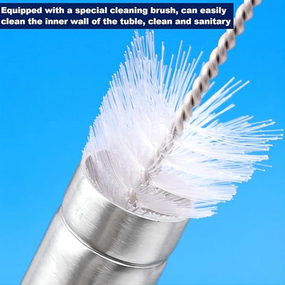 Turkey Baster, Baster Syringe for Cooking, Stainless Steel Turkey Baster with Silicone Bulb, Baster with Cleaning Brush &BBQ Brush&Marinade Needles, Baster for Home Baking&Kitchen Orange