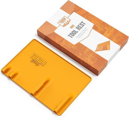 Yukon Glory Orange Tool Resting Mat | BBQ Utensil Holder | Heat-Resistant, Non-Stick Silicone Mat | Essential Grilling & BBQ Accessories | Outdoor Cooking Tool Organizer | Kitchen Spatula Station