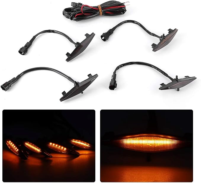 Srliya Grille Lamp, Mesh Front Led Lights Compatible with Pro 2014-2019, with Bright White Light for Enhanced Visibility (black shell yellow light)
