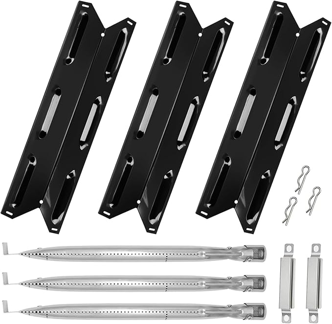 BQMAX Grill Parts for Kenmore 3 Burner Grill PG-4030400LD 146.34461410 146.34611410 146.23678310 PG-A4030400LD 146.16198211 146.23676310 Heat Plate & Burner Kit for Kenmore Grill Replacement Parts