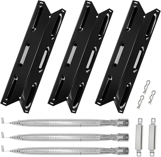 BQMAX Grill Parts for Kenmore 3 Burner Grill PG-4030400LD 146.34461410 146.34611410 146.23678310 PG-A4030400LD 146.16198211 146.23676310 Heat Plate & Burner Kit for Kenmore Grill Replacement Parts