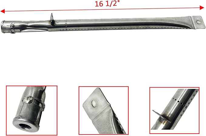 Parts Kit DG116 Replacement for BBQ Grillware GGPL-2100 Gas Grill Burners, Heat Plates-3 Pack (Stainless Steel Burner + Porcelain Steel Heat Plate)