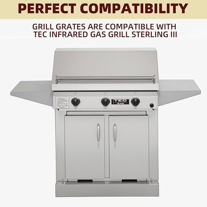 Grill Grate for TEC Infrared Gas Grill Sterling III Stainless Steel Cooking Grates Replacement for TEC Grll, 12.8" W x 14.9" L, 3 Pack