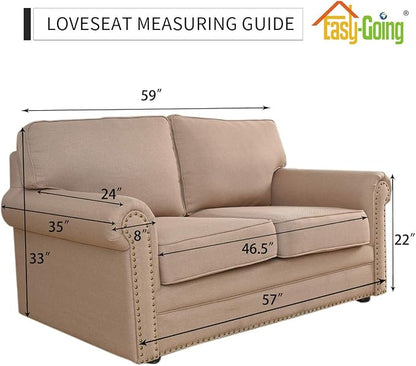 Easy-Going Reversible Couch Cover, 2 Cushion Sofa, Loveseat, Pink/Beige | Machine Washable Slipcover For Dogs, Water Resistant Furniture Mat For Living Room, Non-Slip Sofa Cover, Pet Friendly