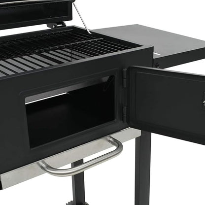 Gecheer Charcoal-Fueled BBQ Grill with Bottom Shelf Black for Patio Backyard Garden Camping Bonfire