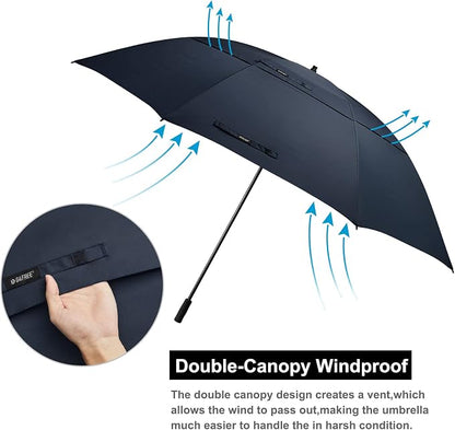 G4Free 80 Inch Golf Umbrella Extra Large Umbrella Double Canopy Windproof | Heavy Duty Oversized, Waterproof Stick Umbrella for Rain UV Protection, Fits 6-8 people for Doorman/Family/Patio
