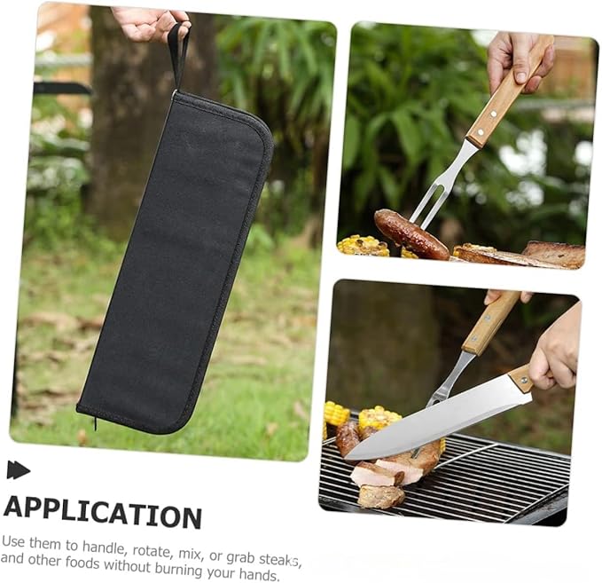 Multifunctional BBQ Grill Tool Set,5 PCS with Carry Bag,Wooden Handles,Griddle Accessories Set,Stainless Steel Grill Spatula Kit for Outdoor Camping Grilling,Party and Picnic,Gift for Men Husband
