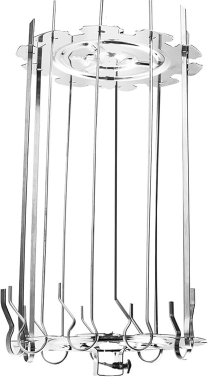 Stainless Steel Rotisserie Skewers, 10 Piece Oven Rotisserie Kit with Detachable Skewers and Plates Food Grade for BBQ Grilling Kebabs Chicken Vegetables