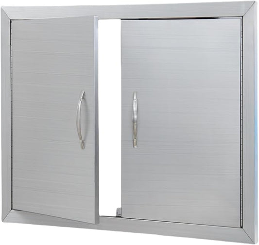 30.5x21 Stainless Steel Outdoor Kitchen Door – Flush Mount BBQ Access Door, Waterproof & Corrosion-Resistant, Easy Installation for BBQ Islands & Cabinets