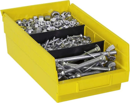 Akro-Mils 30130 Heavy Duty Plastic Shelf Bins, 12"x 6.5"x 4", Yellow, 12-Pk | Heavy Duty Nesting Storage Bins for Garage, Closet, Refrigerator, Kitchen, Cabinet, Drawer Organization, Pantry Organization