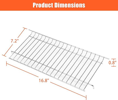 Uniflasy Grill Warming Rack for Nexgrill 720-0864 720-0864RA, Stainless Steel Top Rack for Nexgrill Deluxe 2 Burner Replacement Parts, 16.8" x 7.2"