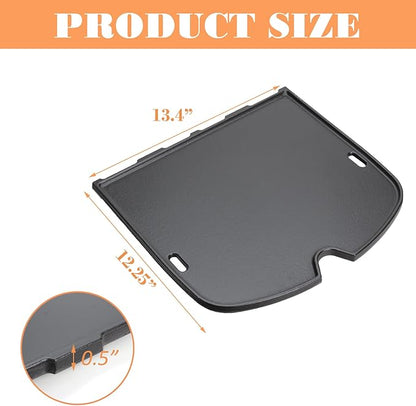 7034 Griddle Replacement Parts for Weber Traveler Portable Gas Grill, Cast Iron Cooking Griddle for Weber Traveler 9010001 9030001 9013001 9020001 BBQ Outdoor Portable Gas Grill Accessories, Black