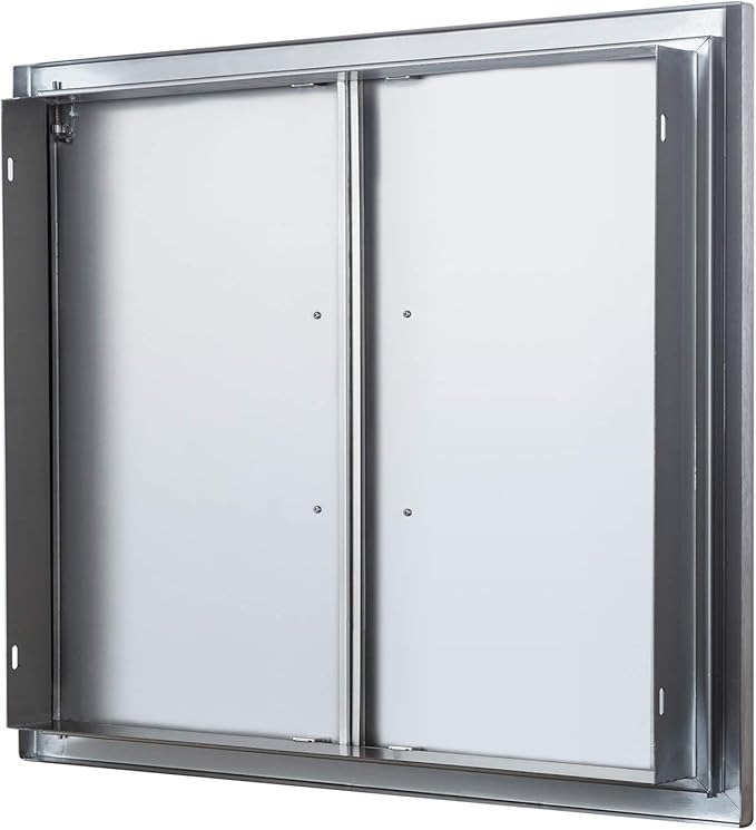 Outdoor Kitchen Doors Stainless Steel,31" W by 24" H Double Access Door,Flush Mount for Outdoor Kitchen and BBQ Island