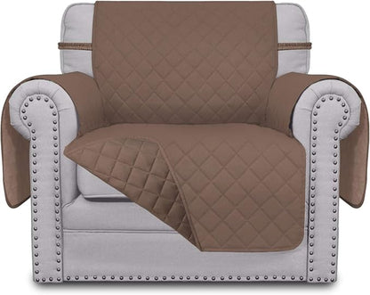 Easy-Going Reversible Couch Cover, Small Chair, Brown/Brown | Machine Washable Slipcover For Dogs, Water Resistant Furniture Mat For Living Room, Non-Slip Sofa Cover, Pet Friendly