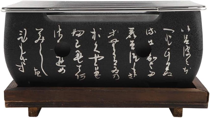 Vikye Japanese Barbecue Grill, Charcoal Stove Made of Aluminum and Stainless Steel 24x12.5x11.5cm/9.4x6.1x4.5inch