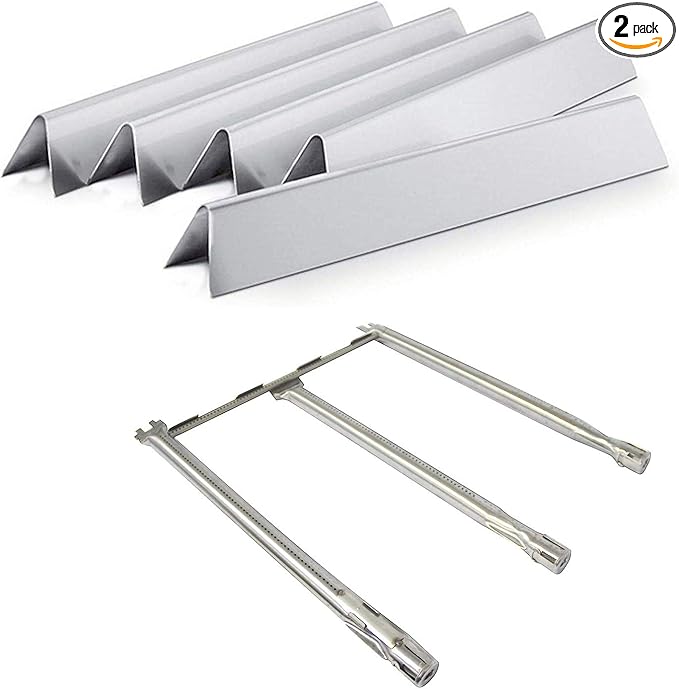 Hongso Spirit E310 Flavorizer Bars and Spirit E310 Burner Tube Set for Weber Spirit I & II 300 Series E310 S310 E320 S320 E330 S330 Grills With Front Control, 7636 Heat Plates 15.3 inch, 69787 Burners