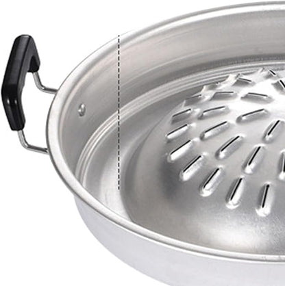 Semme Multifunctional Steak Grill Charcoal Pan 35cm Aluminum BBQ Grill Hot Pot for Family Gatherings Outdoor Picnics (Large)