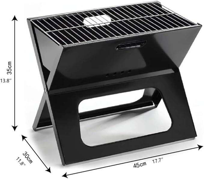 Christmas Party Charcoal Grill Outdoor X-Shaped Barbecue Grill is Convenient for Folding Barbecue BBQ Grill BBQ Stove Charcoal Grill BBQ Grill (Color : Stainless Steel Color)